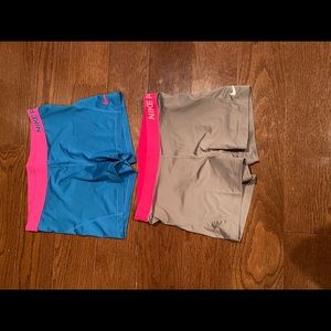2 Pair Nike Pro Compression Shorts